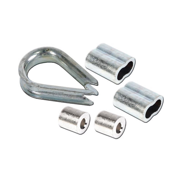 Koch Industries Zinc-Plated Aluminum 1/8 in. D Wire Rope Clips and Thimble, Pack of 10