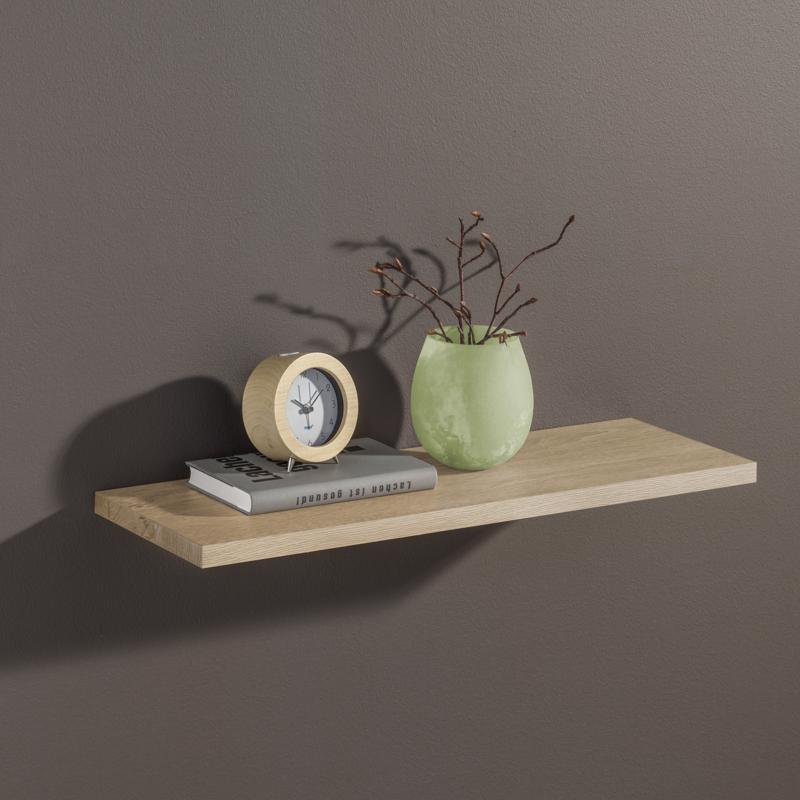 Dolle Lite Feelwood 0.79 in. H X 23.6 in. W X 7.9 in. D Oak Particle Board Decorative Wall Shelf, Pack of 2