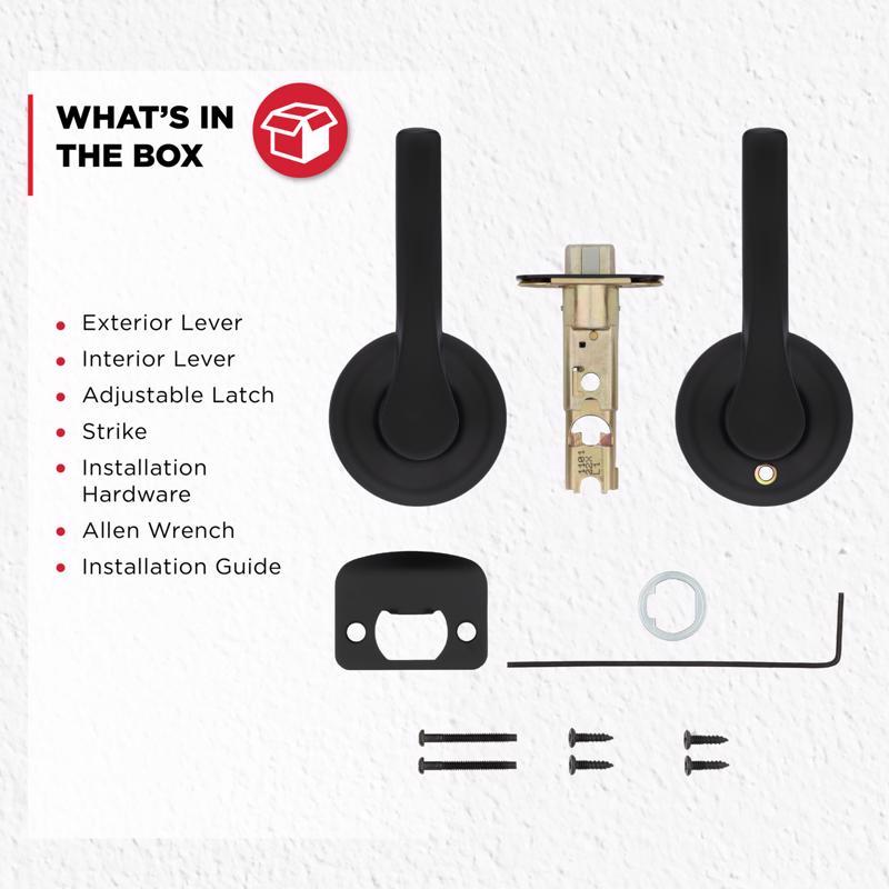 Kwikset Matte Black Passage Lever