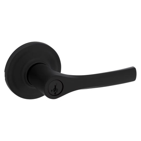 Kwikset Smartkey Security Matte Black Keyed Entry Lever KW1 1-3/4 in.