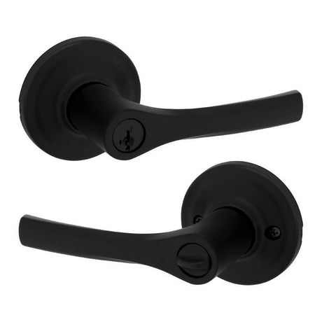 Kwikset Smartkey Security Matte Black Keyed Entry Lever KW1 1-3/4 in.