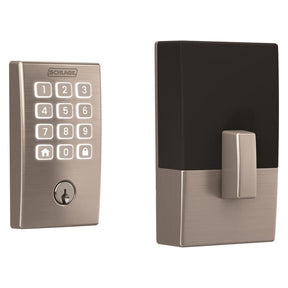 Schlage Arrive Satin Nickel Steel Wi-Fi Deadbolt with Century Trim
