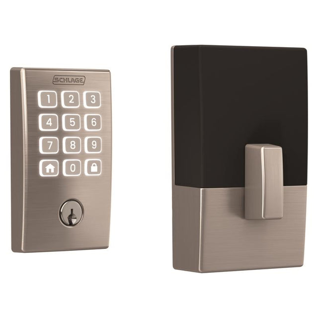 Schlage Arrive Satin Nickel Steel Wi-Fi Deadbolt with Century Trim