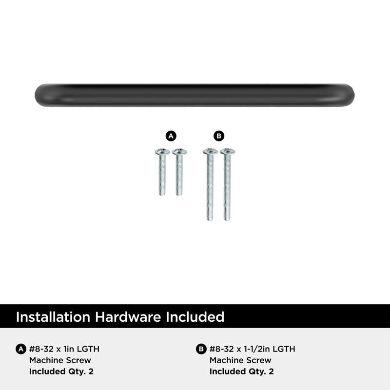 Amerock Contemporary Arch Cabinet Pull 4 in. Matte Black Black 1 pk