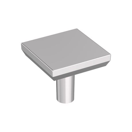 Amerock Chamfered Edge Contemporary  Square Cabinet Knob 1 in. Polished Chrome 1 pk