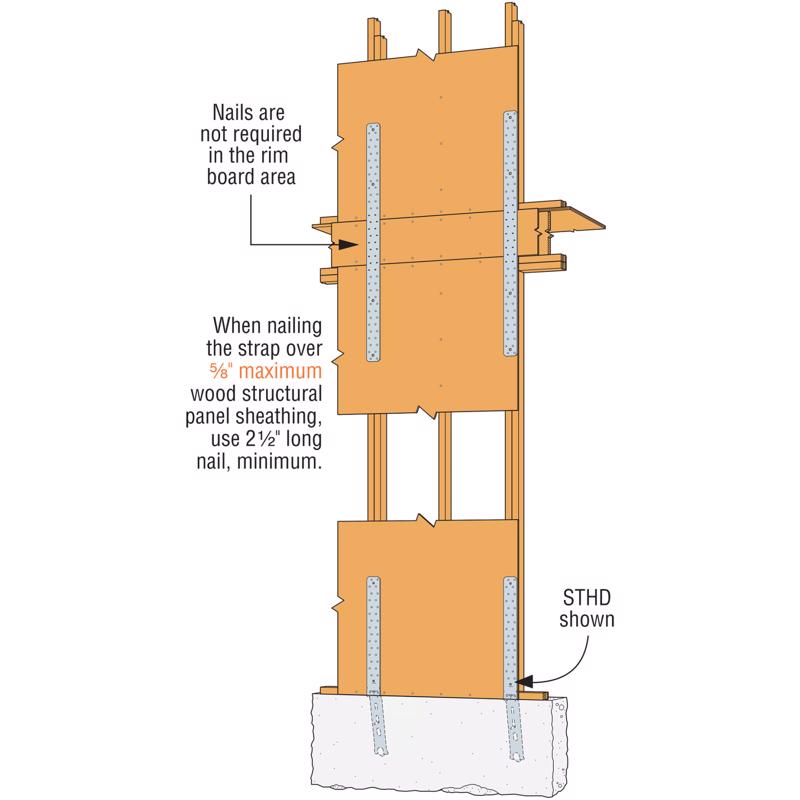 Simpson Strong-Tie 12 in. H X 1.25 in. W 18 Ga. Galvanized Steel Strap