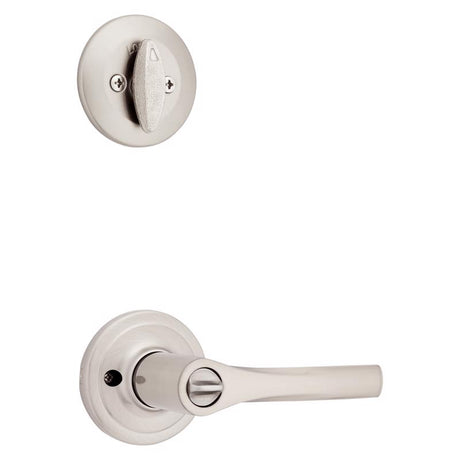 Kwikset Henley Satin Nickel Lever and Single Cylinder Deadbolt KW1 1-3/4 in.