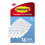 3M Command Small Plastic Refill Strips 2.12 in. L 16 pk, Pack of 6