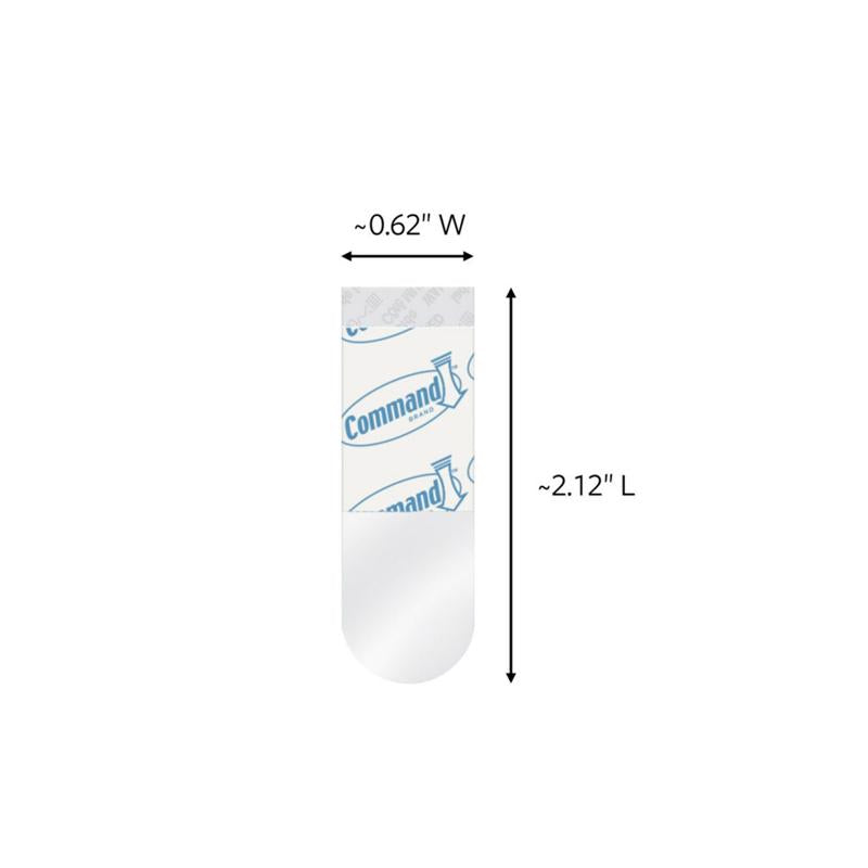 3M Command Small Plastic Refill Strips 2.12 in. L 16 pk, Pack of 6