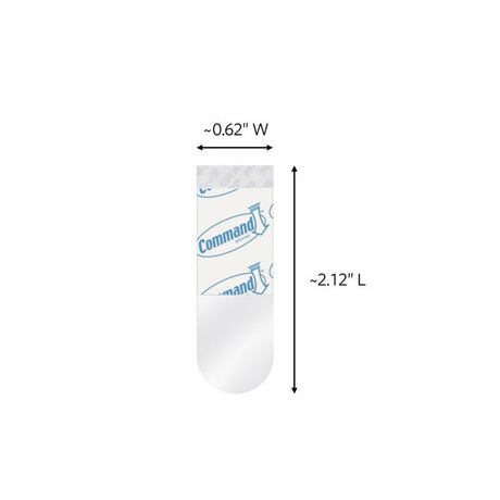 3M Command Small Plastic Refill Strips 2.12 in. L 16 pk, Pack of 6