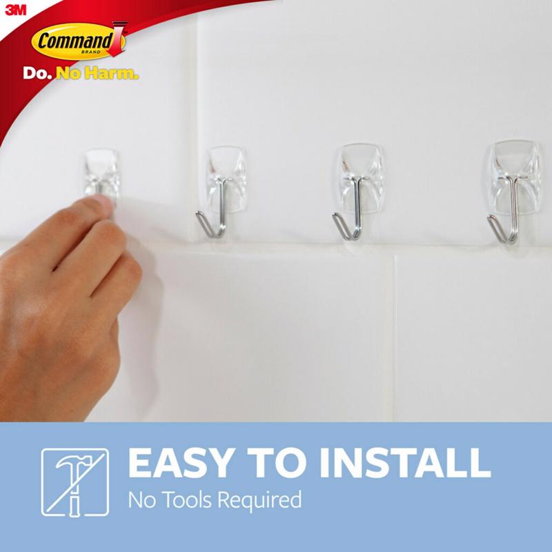 3M Command Small Plastic Refill Strips 2.12 in. L 16 pk, Pack of 6