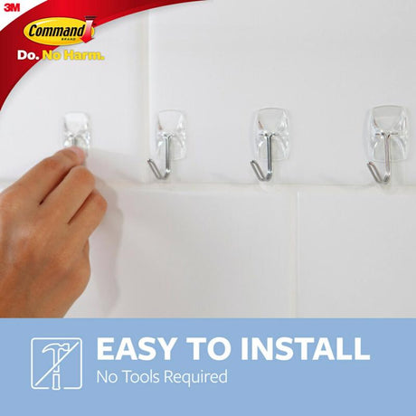 3M Command Small Plastic Refill Strips 2.12 in. L 16 pk, Pack of 6