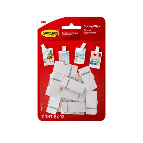 3M Command Medium Plastic Spring Clip 1.5 in. L 8 pk, Pack of 4
