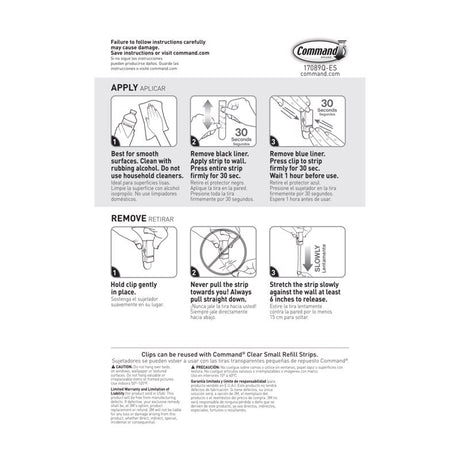 3M Command Medium Plastic Spring Clip 1.5 in. L 8 pk, Pack of 4