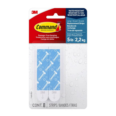 3M Command Large Foam Strips 3.65 in. L 8 pk, Pack of 6
