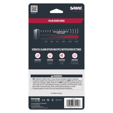 Sabre Battery Powered Indoor White Door Alarm