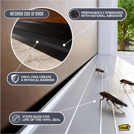 M-D Building Products Black Aluminum/Vinyl Sweep For Doors 36 in. L X 0.25 in.