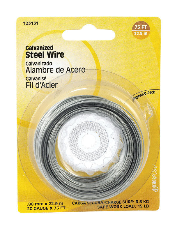 HILLMAN 75 ft. L Galvanized Steel 20 Ga. Wire, Pack of 10