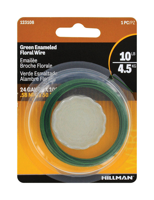 HILLMAN 100 ft. L Steel 24 Ga. Floral Wire, Pack of 10