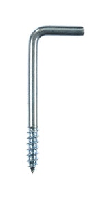 Ace Small Zinc-Plated Silver Steel 1.8125 in. L Square Bend Screw Hook 15 lb 6 pk, Pack of 5