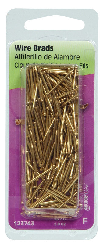HILLMAN 18 Ga. X 3/4 in. L Brass Brad Nails 1 pk 2 oz, Pack of 6