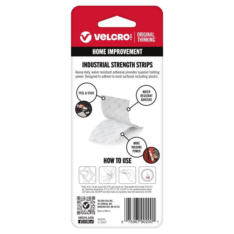 VELCRO Brand Industrial Strength Small Nylon Hook and Loop Fastener 4 in. L 2 pk, Pack of 6