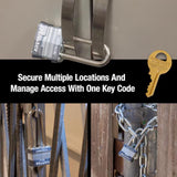 Master Lock 1-5/16 in. H X 1 in. W X 1-3/4 in. L Steel Double Locking Exterior Padlock, Pack of 6