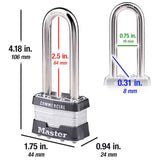 Master Lock 1-5/16 in. H X 1 in. W X 1-3/4 in. L Steel Double Locking Exterior Padlock, Pack of 6