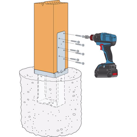 Simpson Strong-Tie 16.66 in. H X 6.03 in. W Galvanized Steel Column Base