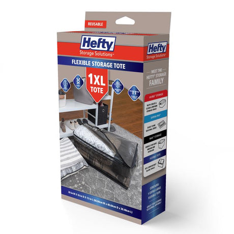 Hefty Black/Clear Flexible Tote w/Handle 26 in. H X 12 in. W X 16 in. D Stackable, Pack of 4