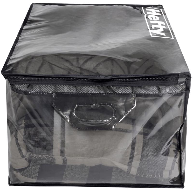 Hefty Black/Clear Flexible Tote w/Handle 26 in. H X 12 in. W X 16 in. D Stackable, Pack of 4