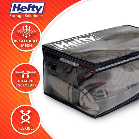 Hefty Black/Clear Flexible Tote w/Handle 26 in. H X 12 in. W X 16 in. D Stackable, Pack of 4