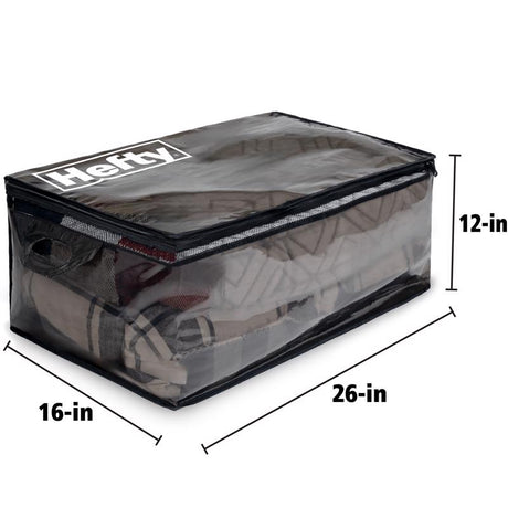 Hefty Black/Clear Flexible Tote w/Handle 26 in. H X 12 in. W X 16 in. D Stackable, Pack of 4