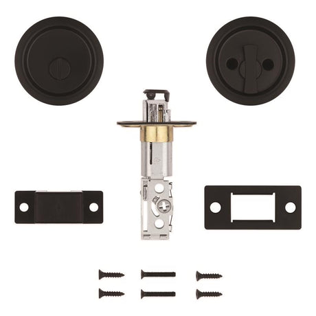 National Hardware Matte Black Zinc Pocket Door Latch 1 pk