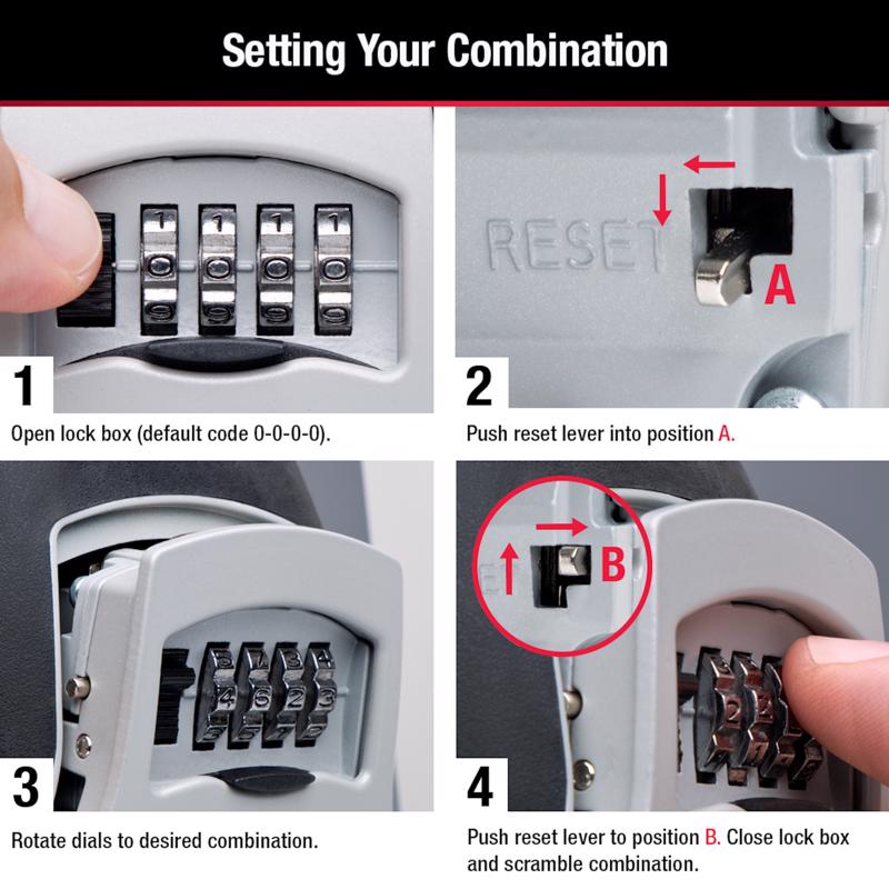 Master Lock 6.25 in. H X 3.25 in. W X 1.5 in. L Metal 4-Dial Combination Lock Box