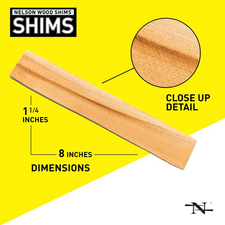 Nelson 1.375 in. W X 8 in. L Wood Contractor Grade Shims 12 pk, Pack of 36