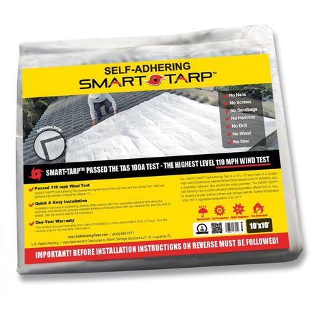 Smart-Tarp Self-Adhering 120 in. W X 120 in. L Poly Tarp White, Pack of 5