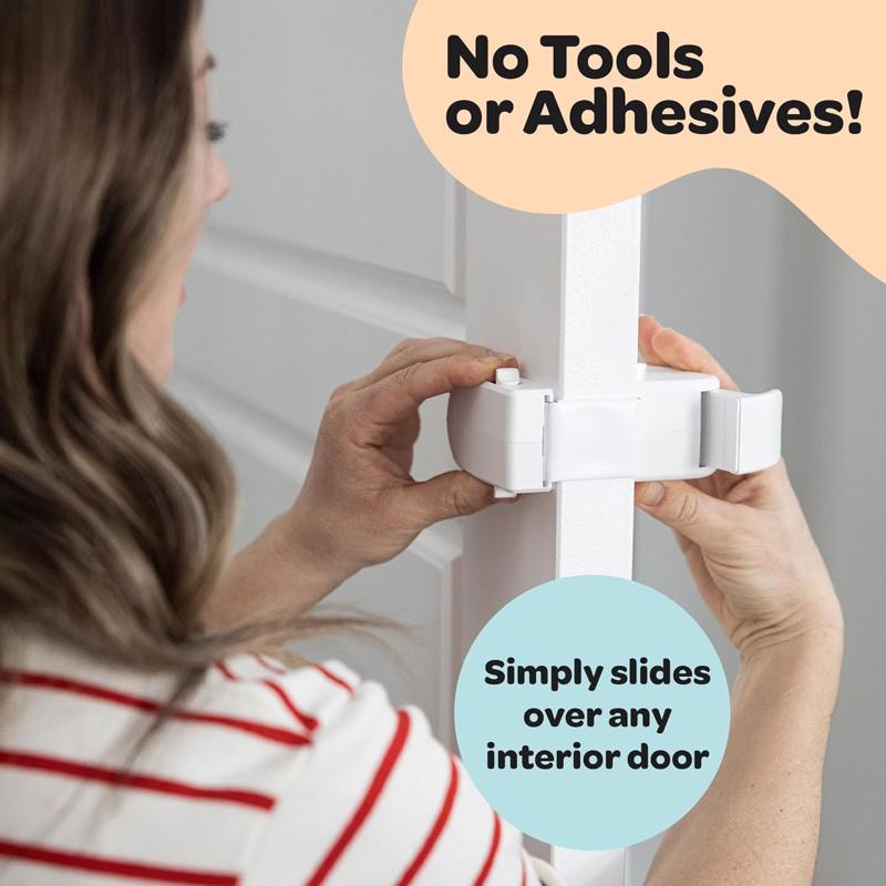 SnapPower HugLock White ABS/TPR Door Lock 1 pk, Pack of 4