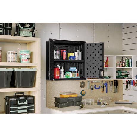 Suncast Cabinet 30.25 in. H X 30 in. W X 12 in. D Black Resin Wall Cabinet