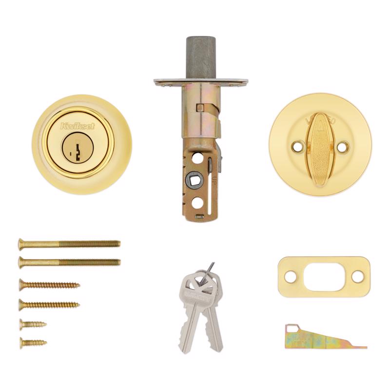 Kwikset Bright Brass Metal Deadbolt
