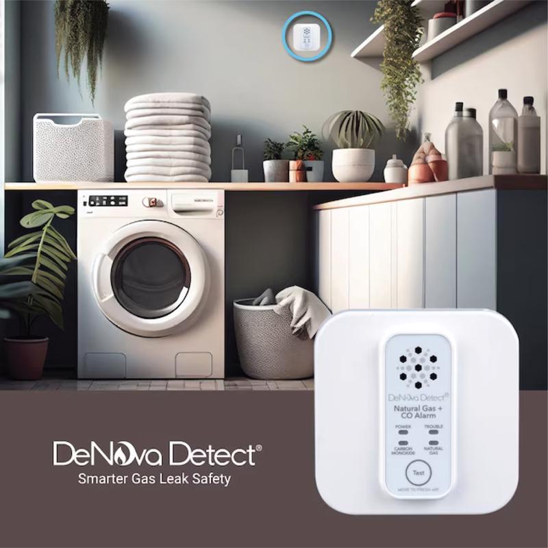 DeNova Detect 10-Year Battery-Powered MEMS Gas and Carbon Monoxide Alarm
