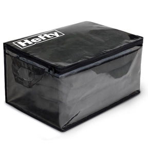 Hefty Large Black/Clear Flexible Tote w/Handle Stackable, Pack of 4