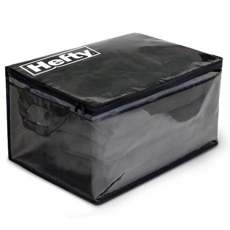 Hefty Large Black/Clear Flexible Tote w/Handle Stackable, Pack of 4