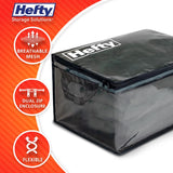 Hefty Large Black/Clear Flexible Tote w/Handle Stackable, Pack of 4