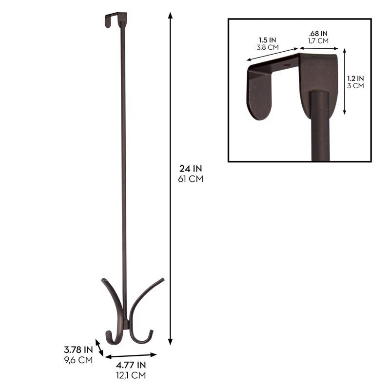 iDesign 2.5 in. H X 7.2 in. W X 25.75 in. L Steel Over The Door Hanger Holder, Pack of 4
