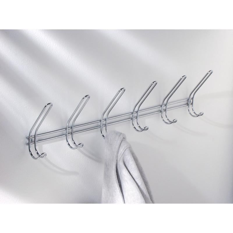 iDesign WM Hook 15.25 in. L Chrome Silver Steel Hook Rack 1 pk, Pack of 4