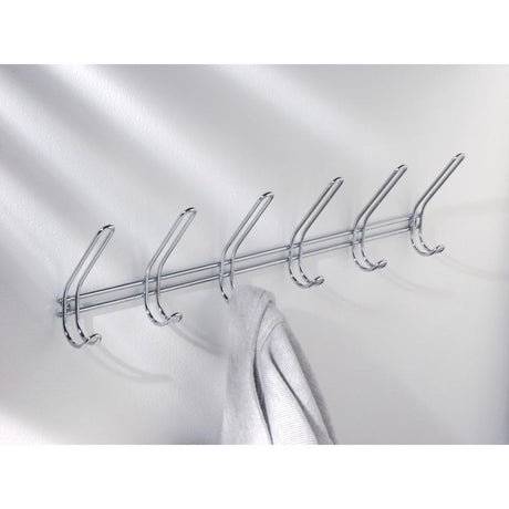 iDesign WM Hook 15.25 in. L Chrome Silver Steel Hook Rack 1 pk, Pack of 4