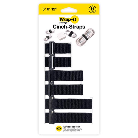Wrap-It 0.5 in. L Black Nylon Cinch Strap, Pack of 6