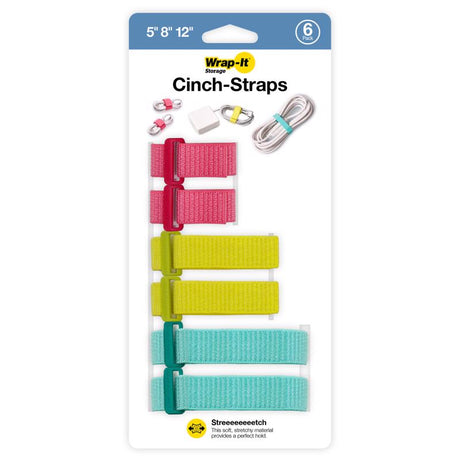 Wrap-It 0.5 in. L Assorted Nylon Cinch Strap, Pack of 6