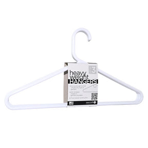 ClosetSelect Plastic White Heavy Duty Clothes Hangers 3 pk